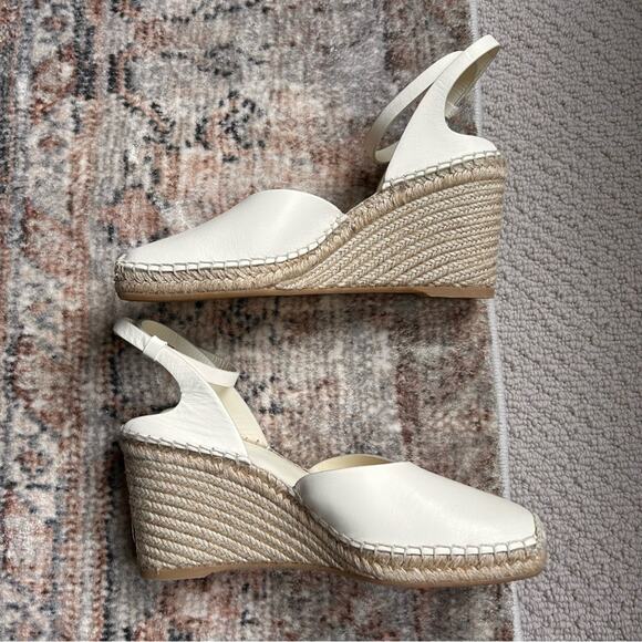 Vince Cecilia Leather Espadrille Wedge in Marble Cream size 9.5 - Picture 9 of 14